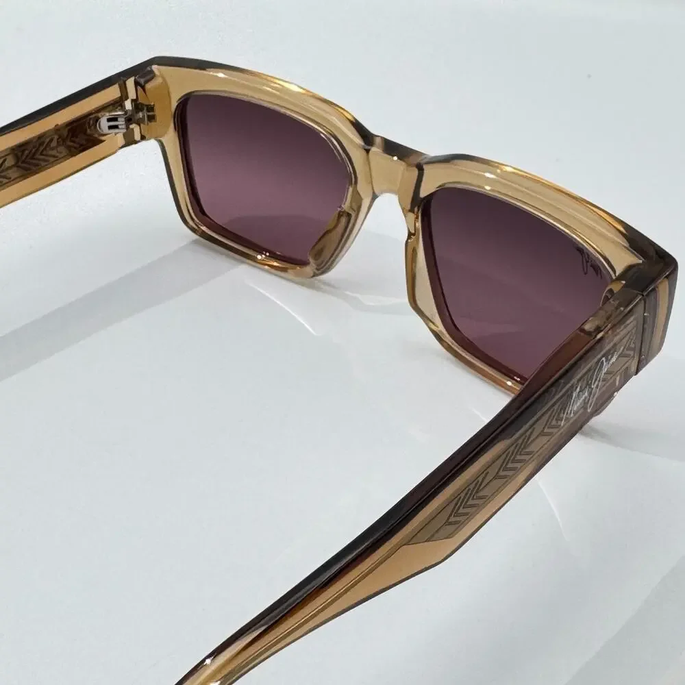 Maui Jim Sunglasses Kenui STG-SG MJ642-01 Transparent Tan Frame Polarized 53mm